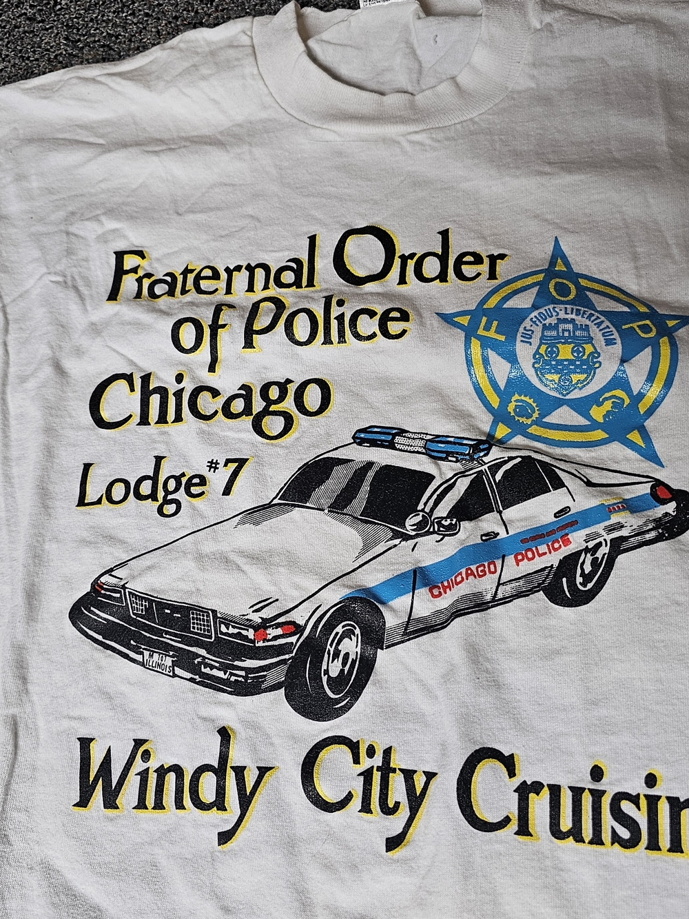 Windy City Cruisin' Chicago Police Single Stitch Tee - Picture 2 of 3